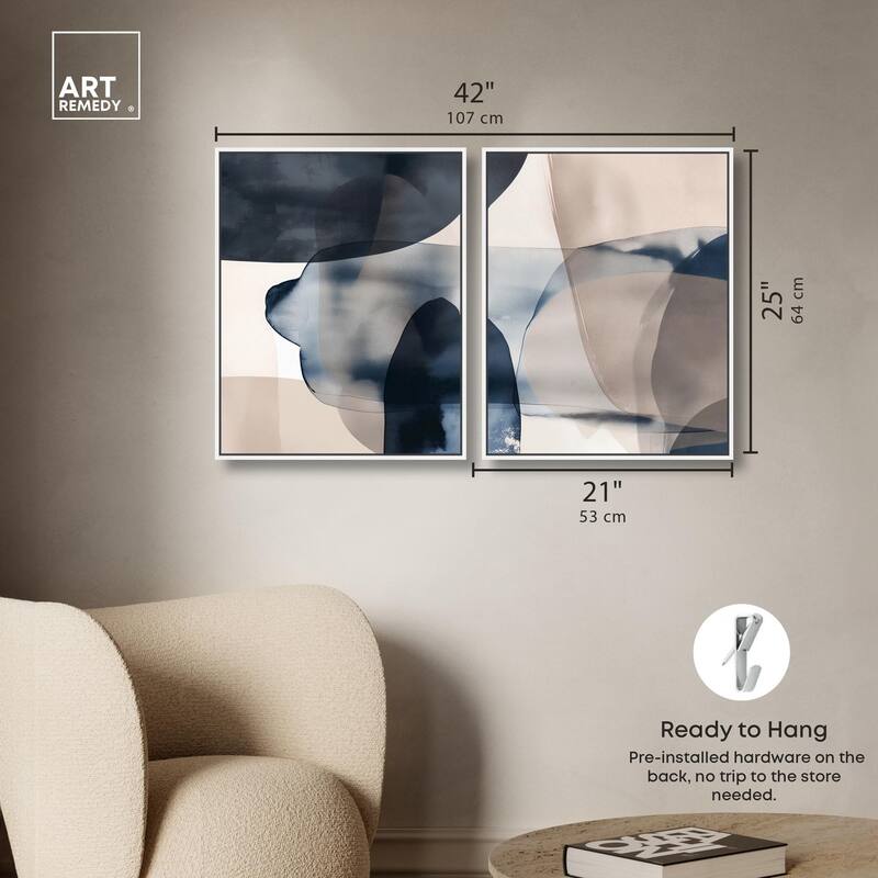 Monochrome Movement Canvas Set of 2 by Art Remedy
