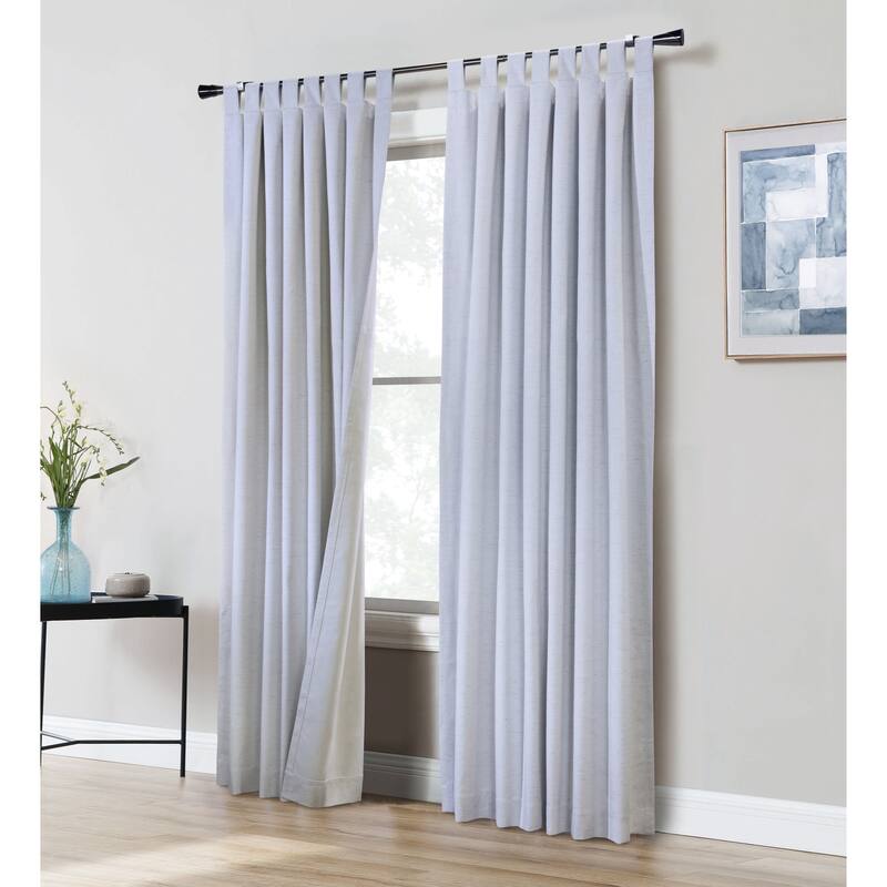 ThermaPlus Ventura Total Blackout Foamback Tab Top Curtain Panel Pair - 52" x 95" - White