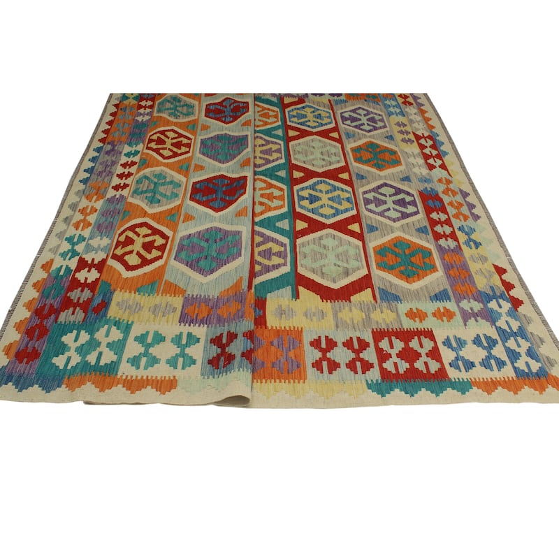 Hand-Woven Sangat Azin Blue/Beige Rug - 8'4" x 9'11"