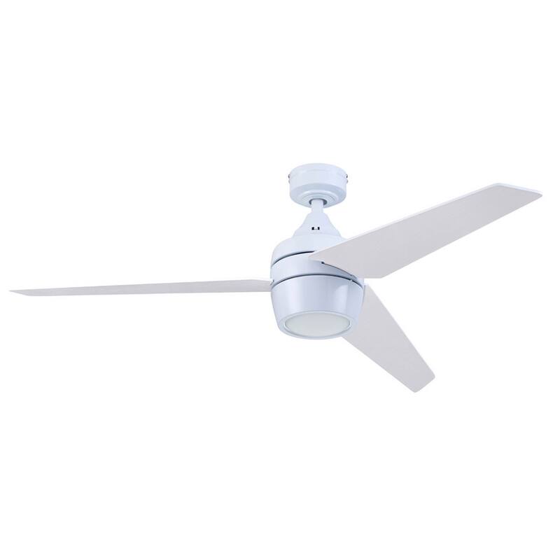 52" Honeywell Eamon Bright White Modern Indoor LED Ceiling Fan with Light, Remote Control