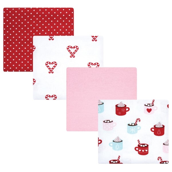 slide 1 of 1, Hudson Baby Infant Girl Cotton Flannel Receiving Blankets, Hot Cocoa, One Size - Hot Cocoa - One Size One Size - Hot Cocoa