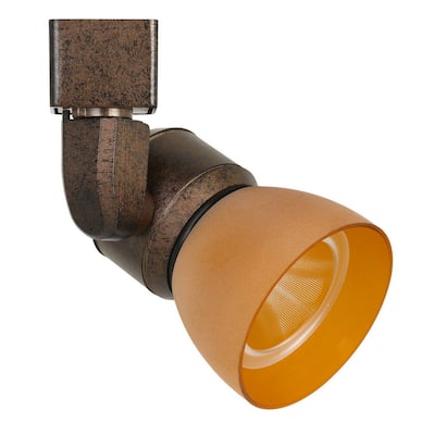 10W Integrated LED Track Fixture with Polycarbonate Head, Bronze and Orange