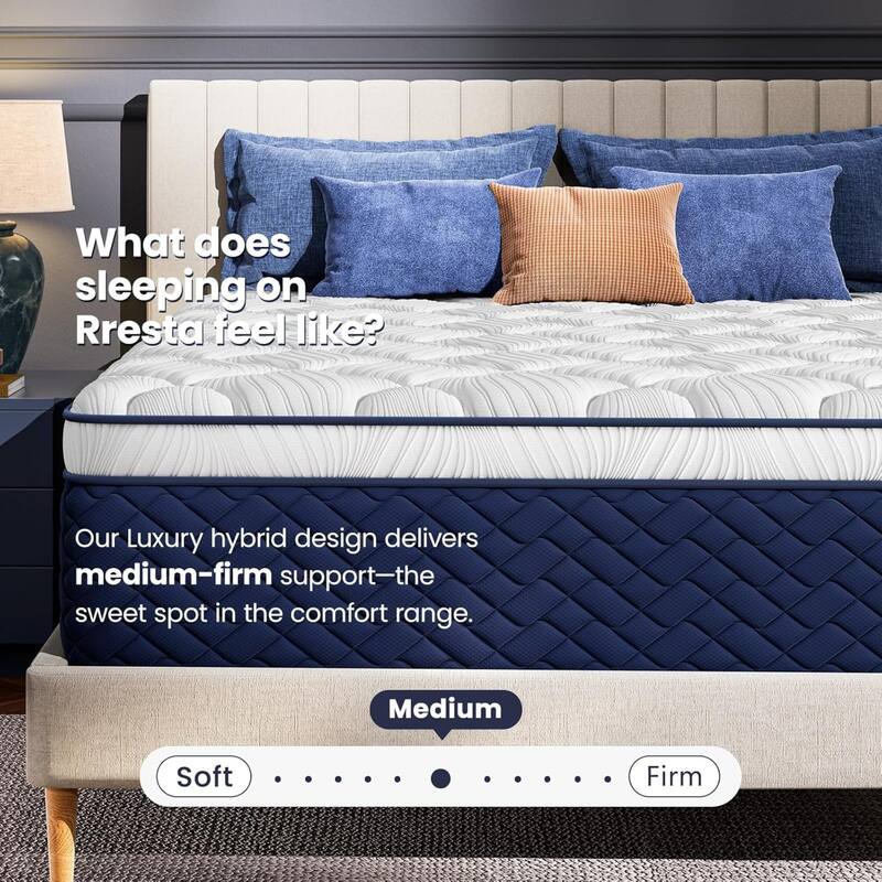 Roomfitters 12 Inch Queen/Full/King Hybrid Mattress, 5-Zone Gel Memory Foam and Pocket Spring Bed for Back and Hip Relief