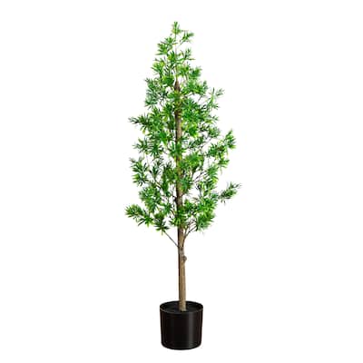 4-ft UV Artificial Podocarpus Artificial Tree (Indoor/Outdoor) - Green