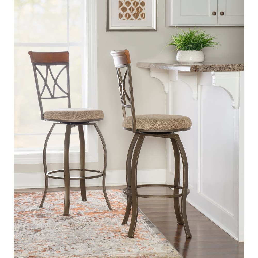 Linon Eden 30-inch Metal Swivel Barstool