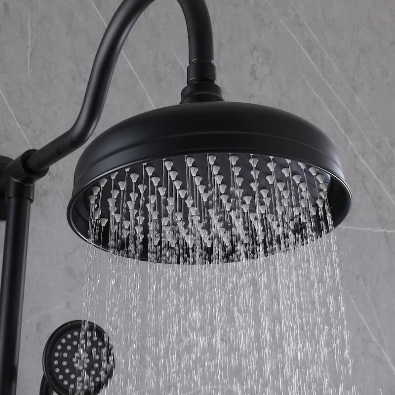 Matte Black Rain Showerhead Shower System with Valve Bed Bath
