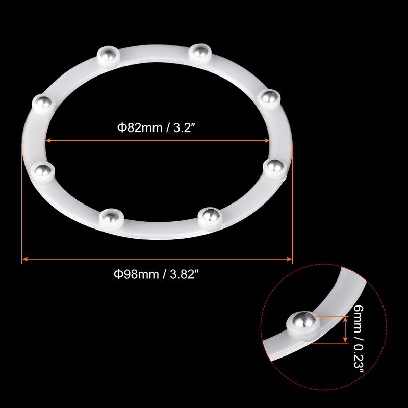 Rotating Swivel Stand with Steel Ball Lazy Susan Base Turntable 4Pcs - White - 98 x 82mm