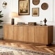 preview thumbnail 27 of 71, Wave Textured Modern Sideboard Cabinet Fluted Door - Elmwood
