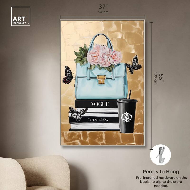 Golden Era of Glam Books Canvas by Art Remedy