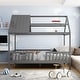 preview thumbnail 1 of 25, Full Size Wood House Bed with Fence Grey - Full