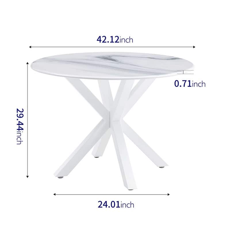 Grondin Mid-Century Modern Round Dininig Table with MDF Top and Pedestal Base, 42.1" End Table Leisure Table