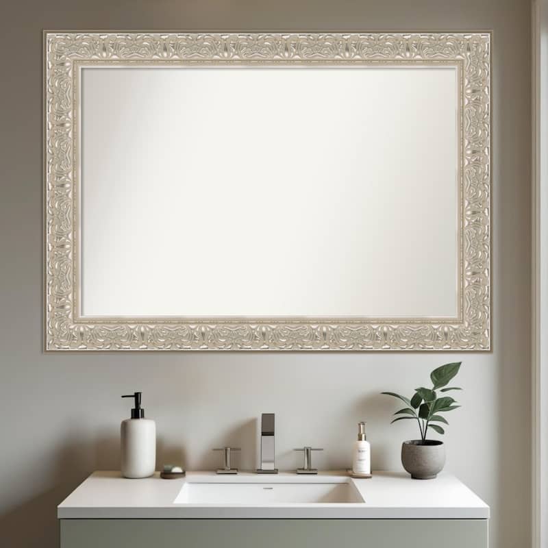 Luxe Non-Beveled Framed Bathroom Vanity Wall Mirror