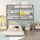 preview thumbnail 3 of 22, Bunk Bed with Ladder Window and Full-Length Guardrail Gray
