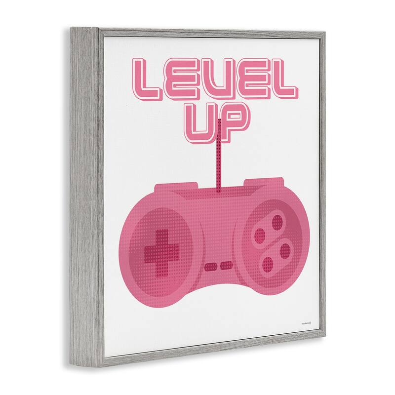 Stupell Girl Gamer Pink Level Up Framed Giclee Art Design By Yass Naffas Designs