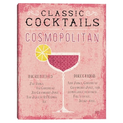 Classic Cocktails Cosmopolitan Pink Canvas Art Print