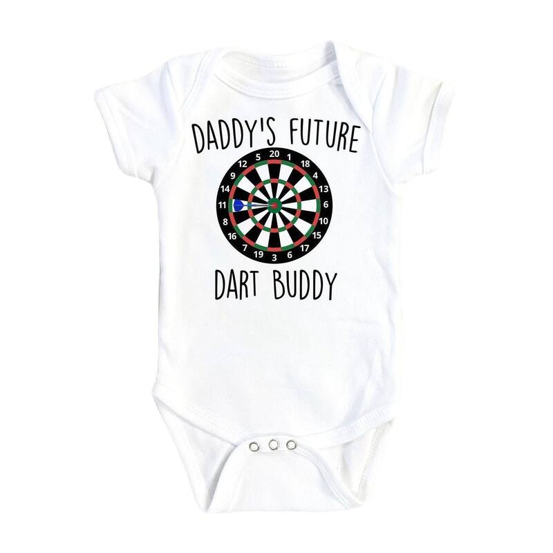 Darts Buddy - Baby Boy Girl Clothes Infant Bodysuit Funny Cute Newborn - Natural - 0-3M