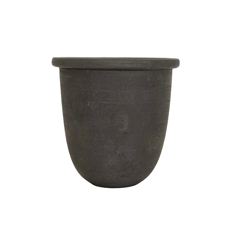 Foreside Home & Garden 6.5" Smoke Colored Planter Black Terracotta - 6.25 x 6.25 x 6.5"