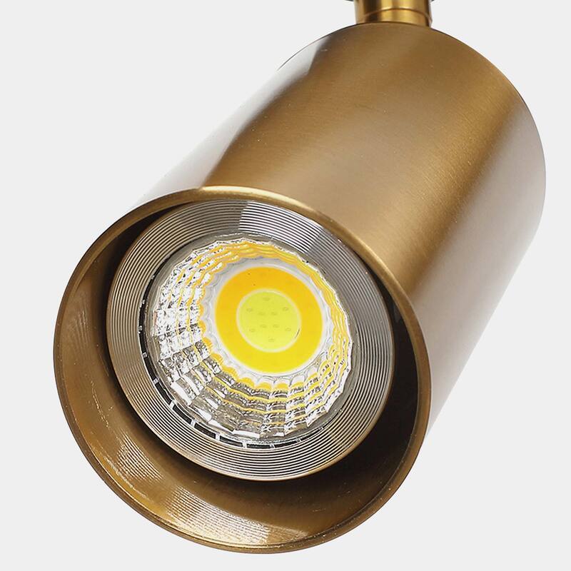5-Light Black/ Gold Modern Industrial Adjustable Linear Ceiling Track Lighting Kit Spot Tracking Light Pendant