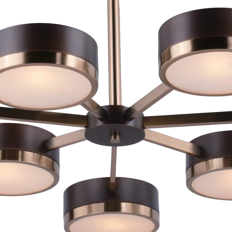 Mid-Century Chandelier 7 Light Dining Room Light Bronze Ceiling Light Fixture 35.5" Wide - 74.25