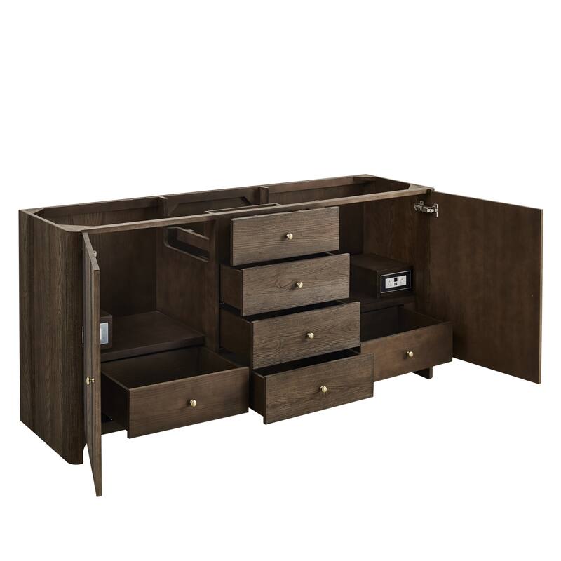 Gracyn 72" Double Vanity, Sable, w/FreePower Wireless Charger