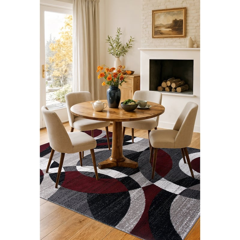 World Rug Gallery Geometric Circles Area Rug
