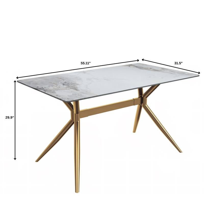 Elega Rectangular Dining Table with Sintered Stone/Glass Top