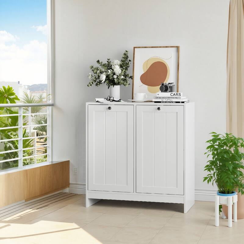 Tilted Laundry Hamper with Removable Basket