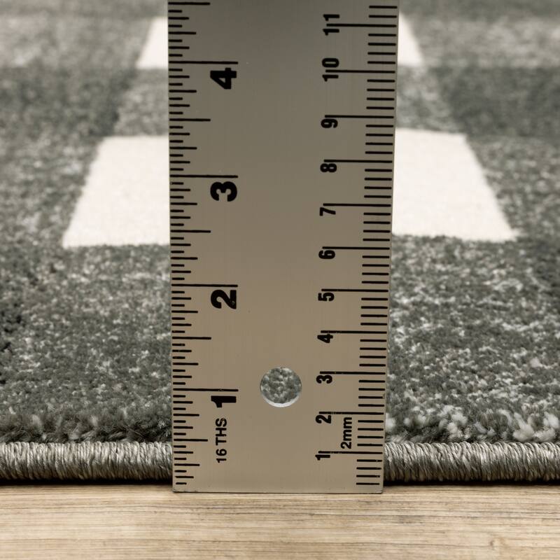 Arwen Distressed Gingham Plaid Area Rug