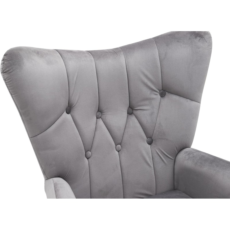 US Pride Furniture Modern Accent Chair with Ergonomic High Wingback Microfiber Upholstered Armchair with Metal Legs