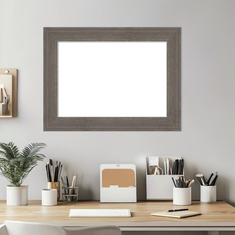 Amanti Art Alta Brown Grey Framed Dry Erase Magnetic Board