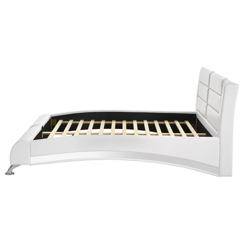 Jeremaine Contemporary Upholstered Sleigh Bed Black