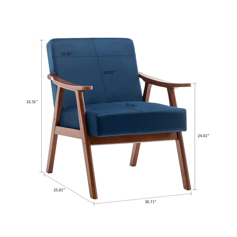 Vintage Classic Upholstered Accent Armchair