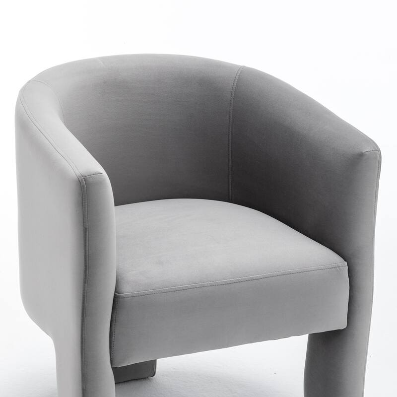 SEYNAR Modern Velvet Accent Chair, Upholstered Barrel Chair with Unique Solid Base for Living Room Soft Club Chair Set of 2