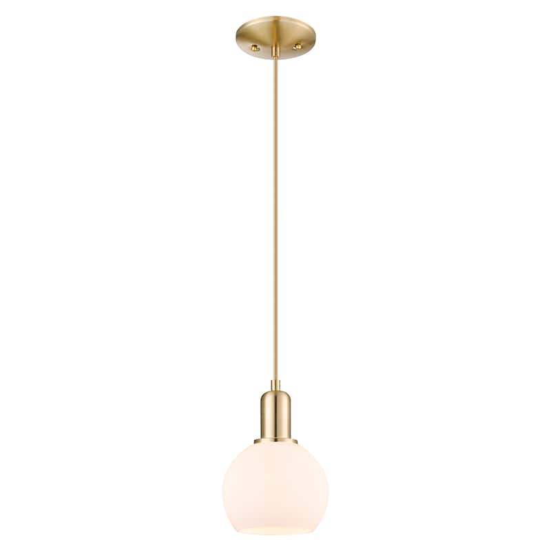 Innovations Lighting Endless Possibilities Arcadia - Athens - 1 Light 6" Cord Hung Mini Pendant - Champagne Bronze/Matte White