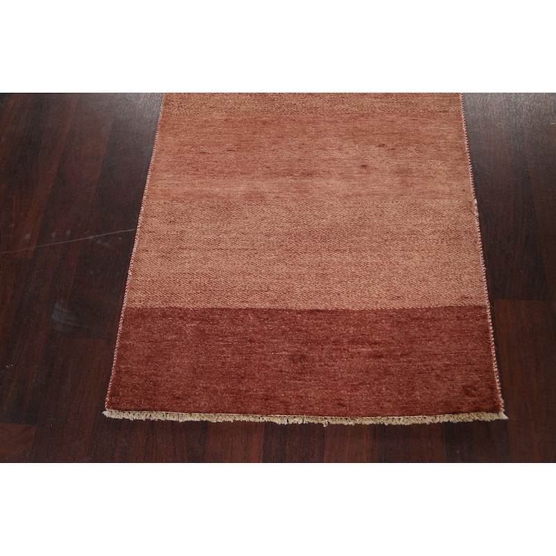 Modern Oriental Gabbeh Kashkoli Runner Rug Wool Hand-knotted - 2'7" x 15'3"
