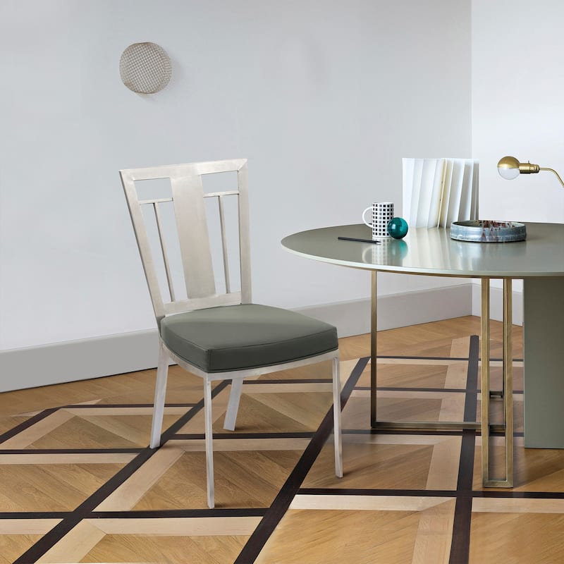 Modern Dining Chair - Stainless Steel Legs, Padded Seat - Elegant Home Furnishings