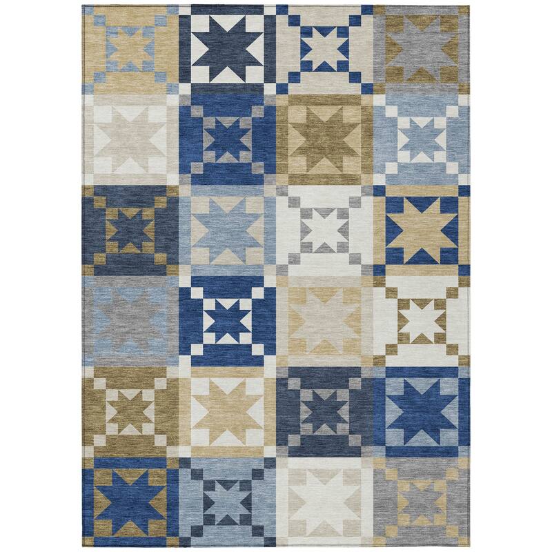 Machine Washable Indoor/ Outdoor Modern Newton Chantille Rug