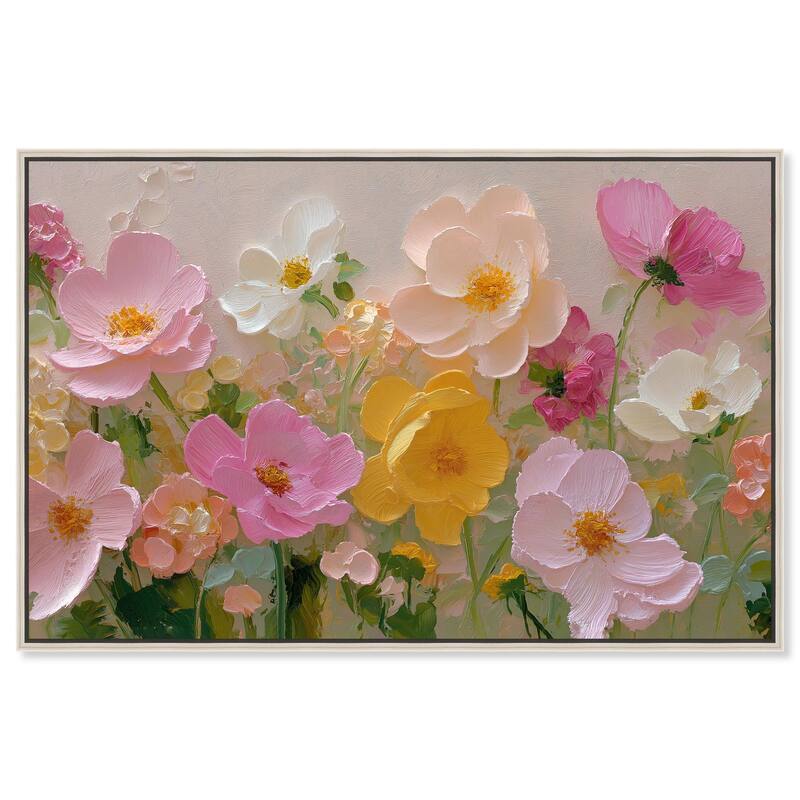 Expressed in Petals II Canvas by Art Remedy - 36" x 24" - Silver