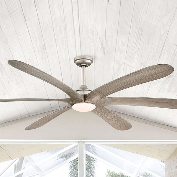 slide 2 of 10, 72-inch Driftwood 6-Blade DC Motor Ceiling Fan with Light and Remote