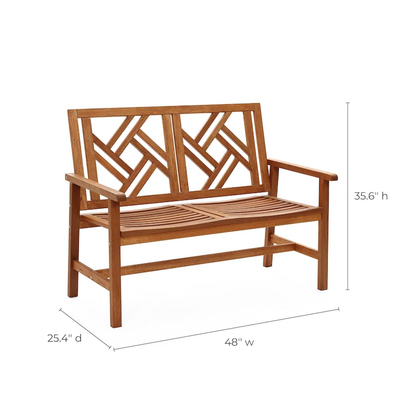 Carmel Solid Wood Outdoor Loveseat Park Bench
