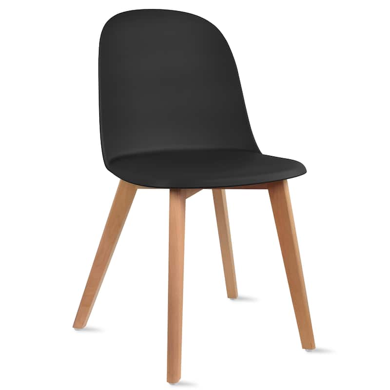 Set of 2 Plastic Dining Side Chair Wood For Event Kitchen Office Event Garden Patio Cafe