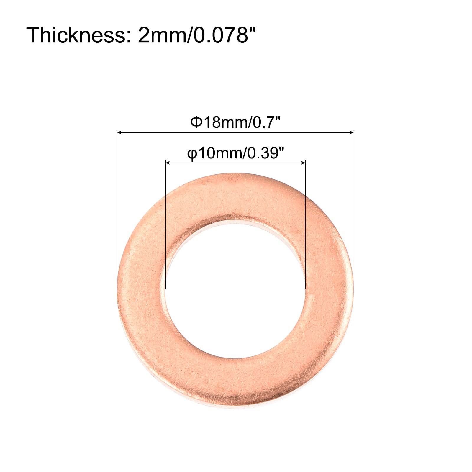 Flat Copper Washers, Upgraded Flat Metric Sealing Crush Ring Washers for Hydraulic Fittings Screw Bolt Nut Electronic Repair