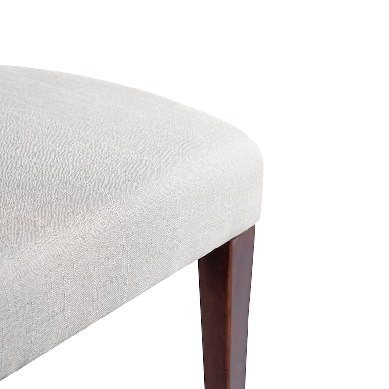 Modern Upholstered Dining Chairs Fabric Side Chair with Walnut Finish Curved Back and Hardwood Frame, for Dining Rooms, Set of 2