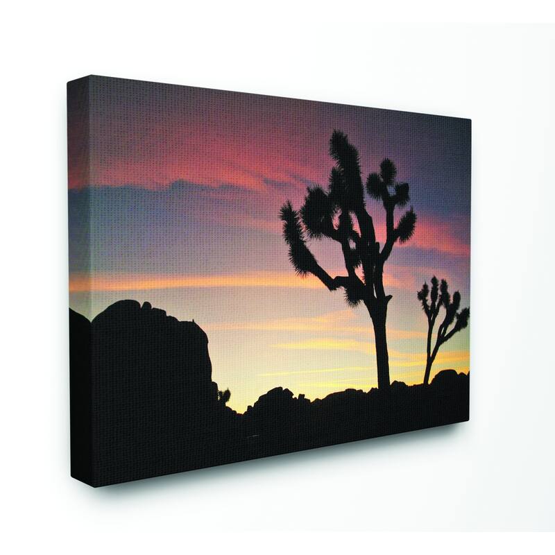 Stupell Desert Tree Sunset Silhouette Photograph Canvas Wall Art - 24 x 30