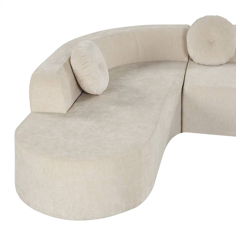 Christopher Knight Home - Mirod 122'' Extra Large Sectional Sofa with Elegant Curved Design and Plush Round Cushions