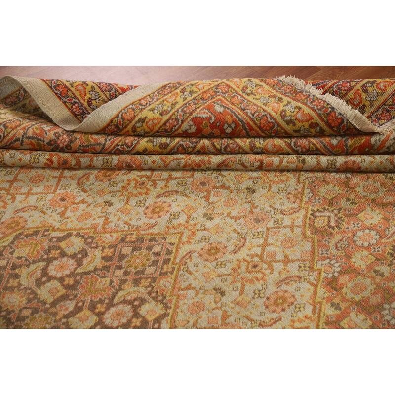 Vegetable Dye Tabriz Persian Area Rug Handmade Oriental Wool Carpet - 9'8"x 13'0"