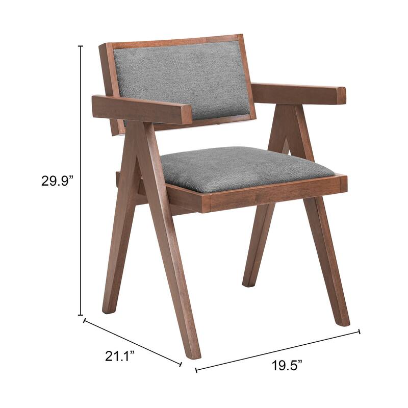 Delhi Dining Chair Gray & Walnut