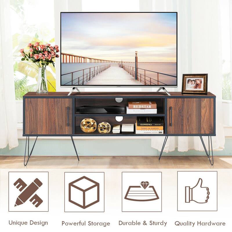 Gymax TV Stand Media Center Storage Cabinet & Shelf Hold up to 65'' TV - See Details