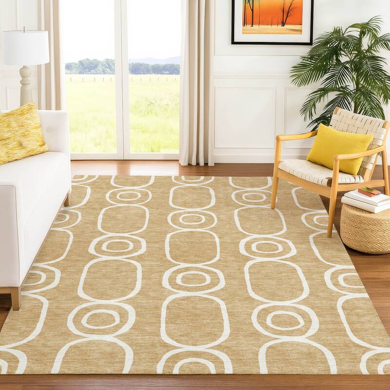 Machine Washable Indoor/ Outdoor Modern Vibe Chantille Rug