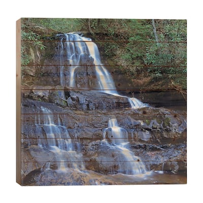 Waterfall, Laurel Creek, Great Smoky Mountains National Park, Tennessee Print On Wood by Tim Fitzharris - Multi-Color